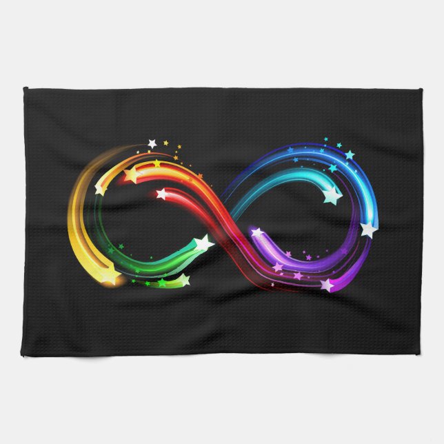 Linge De Cuisine Symbole de l'infini des comètes arc-en-ciel (Horizontal)