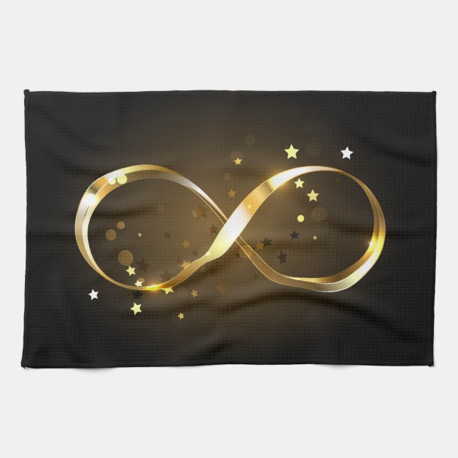 Linge De Cuisine Symbole d'infini doré (Horizontal)