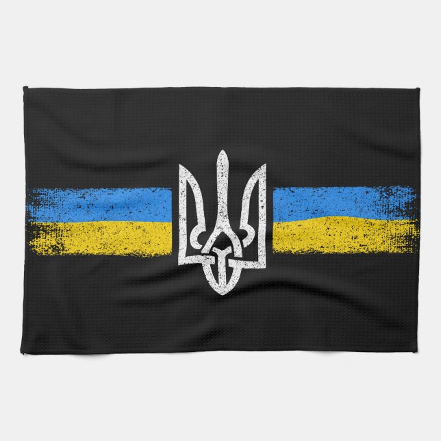 Linge De Cuisine SYMBOLE DU Drapeau Ukraine (Horizontal)
