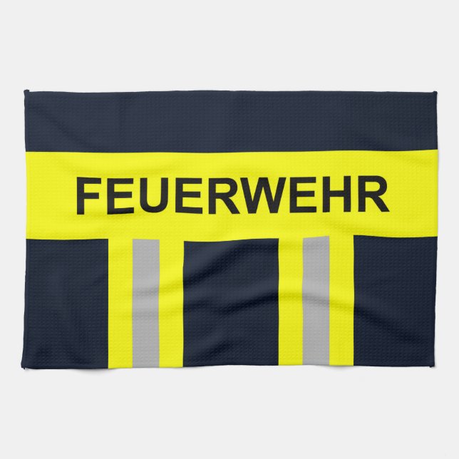 Linge De Cuisine Symbole Feuerwehr Blau uniforme (Horizontal)