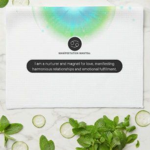 Linge De Cuisine Symbole moderne Zodiaque Cancer Quote d'eau Élémen