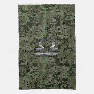 Linge De Cuisine SYMBOLE Zodiaque Libra Camouflage numérique Woodla