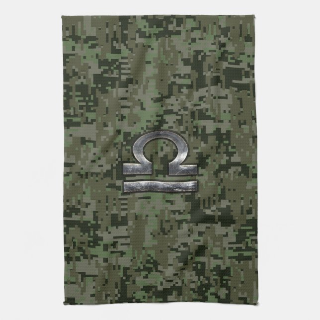 Linge De Cuisine SYMBOLE Zodiaque Libra Camouflage numérique Woodla (Vertical)