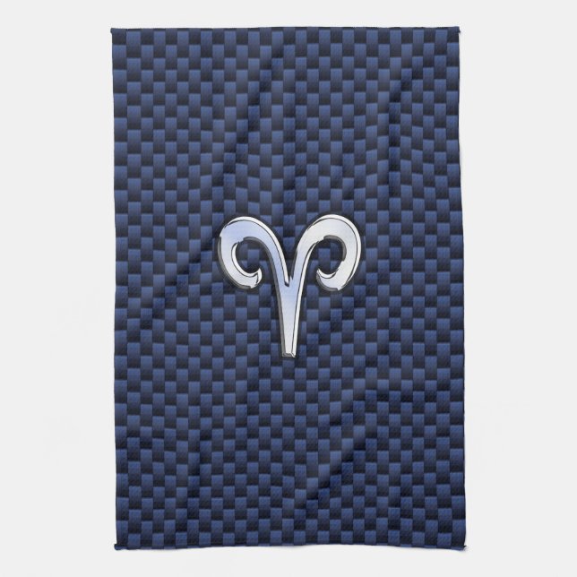 Linge De Cuisine SYMBOLE Zodiaque Silver Aries Style carbone de la  (Vertical)