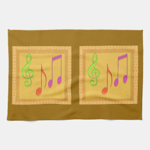 Linge De Cuisine Symboles de musique bas d'or de danse