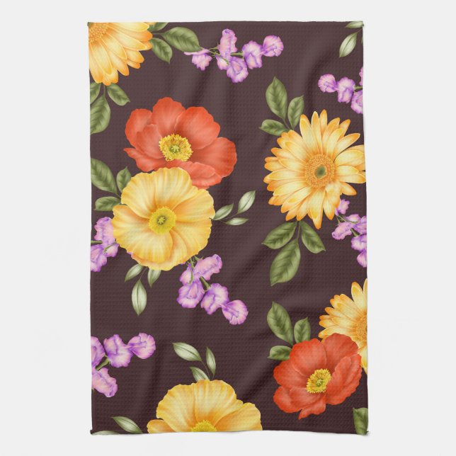 Linge De Cuisine Symphonie d'Automne - Conception Florale  (Vertical)