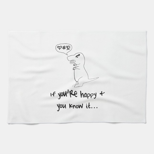 Linge De Cuisine T-Rex n'est pas heureux (Horizontal)