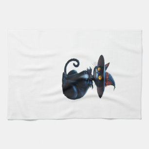 Linge De Cuisine T-Shir Classique Scène de Chat Halloween Sorcière