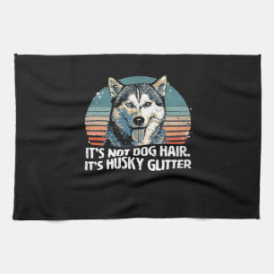 Linge De Cuisine T-shirt classique pailleté chien husky sibérien dr