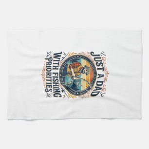 Linge De Cuisine T-shirt de pêche pour la fête des pères Papa Juste