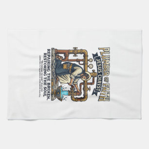 Linge De Cuisine T-shirt graphique Jésus Plombier Art chrétien_1