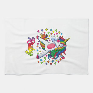 Linge De Cuisine T-shirt Ruby personnalisé avec prénom fille licorn