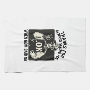 Linge De Cuisine T-shirt vintage drôle de papa squelette disant oui