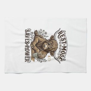 Linge De Cuisine T-shirt vintage vache Highland paresseuse économe