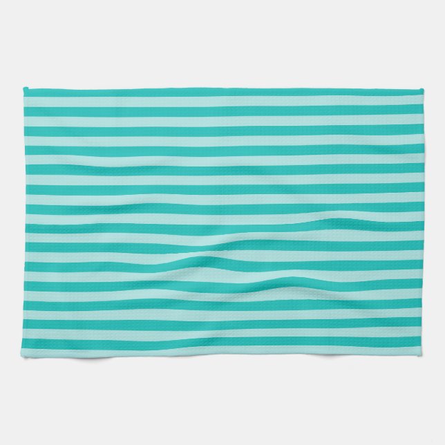 Linge De Cuisine Tabard à imprimé tout en vert rayé (Horizontal)