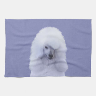 Linge De Cuisine Tableau blanc standard de caniche - Art original d