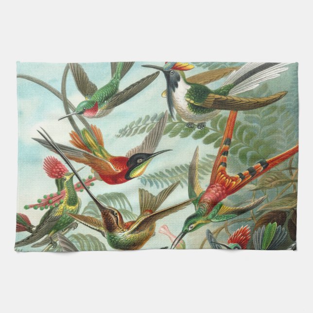 Linge De Cuisine tableau classique de la faune des oiseaux colibris (Horizontal)