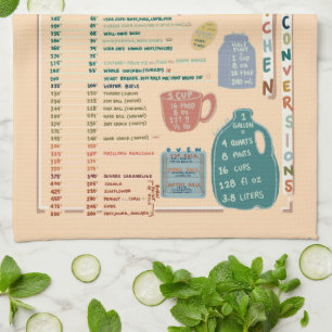Linge De Cuisine Tableau de référence des mesures de cuisine