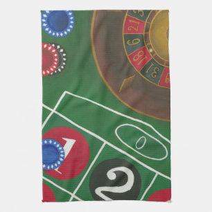 Linge De Cuisine Tableau de roulette avec les puces et la roue