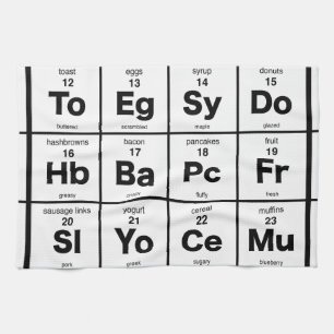 Linge De Cuisine Tableau périodique des nourritures de petit