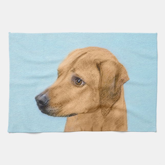 Linge De Cuisine Tableau Rhodesian Ridgeback - Art Chien original (Horizontal)