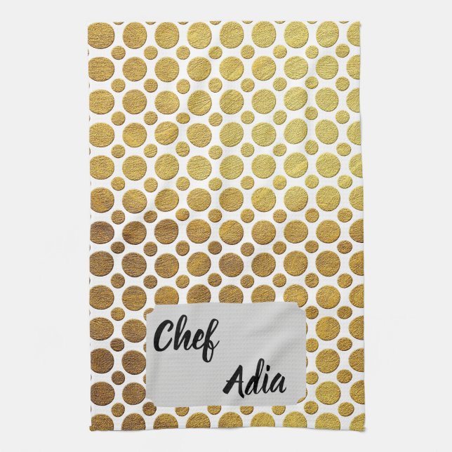 Linge De Cuisine Tablier Chef Adia avec motif décoratif (Vertical)