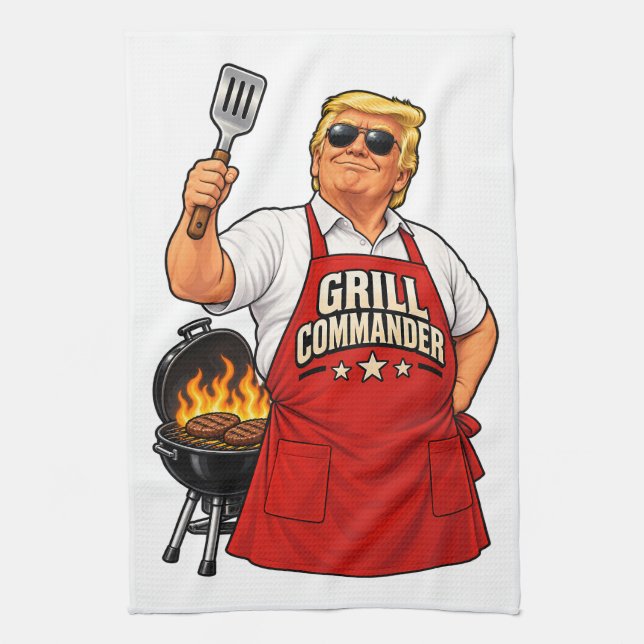 Linge De Cuisine Tablier de barbecue Commandant Grill Rouge (Vertical)
