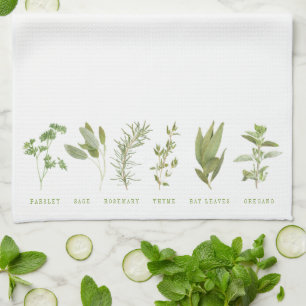 Linge De Cuisine Tablier de cuisine 6 HERBES FRAÎCHES