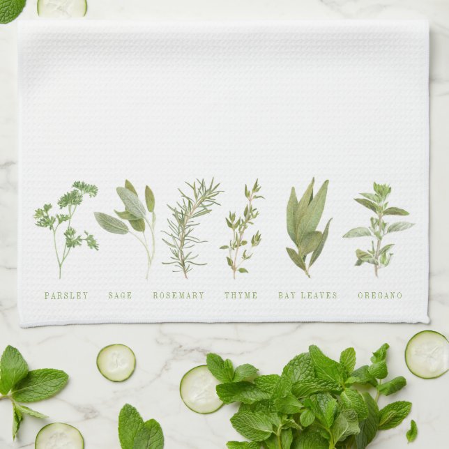 Linge De Cuisine Tablier de cuisine 6 HERBES FRAÎCHES (Plié)