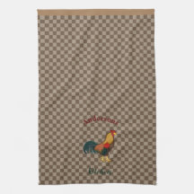 Tablier de cuisine à carreaux Coq de Ferme