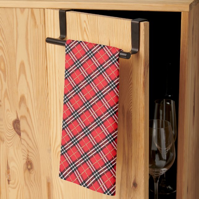 Linge De Cuisine Tablier de cuisine à carreaux rouges (Pliage en tiers)