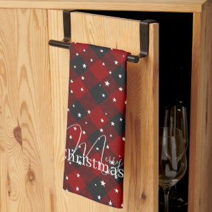 Linge De Cuisine Tablier de cuisine à carreaux rouges et noirs avec