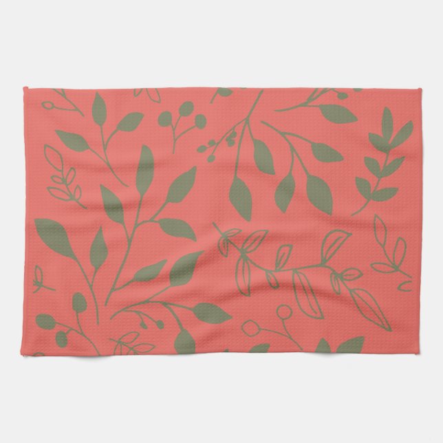 Linge De Cuisine Tablier de cuisine à motif de feuilles de bois (Horizontal)