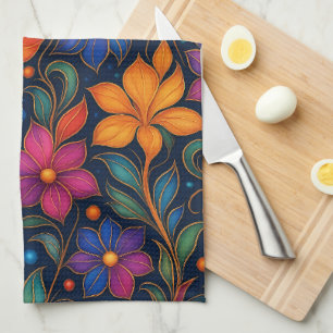 Linge De Cuisine Tablier de cuisine à motif floral coloré Vibrant
