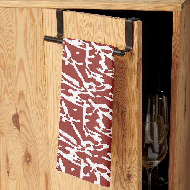 Linge De Cuisine Tablier de Cuisine Abstrait en Terracotta Moderne (Pliage en tiers)