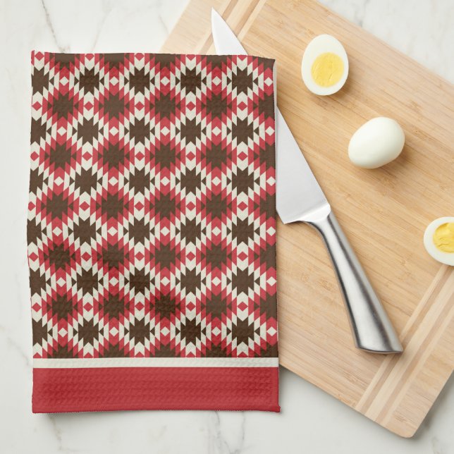 Linge De Cuisine Tablier de cuisine abstrait rouge (Quart Plié)