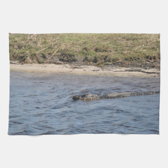 Linge De Cuisine Tablier de cuisine Alligator dans l'eau (Horizontal)