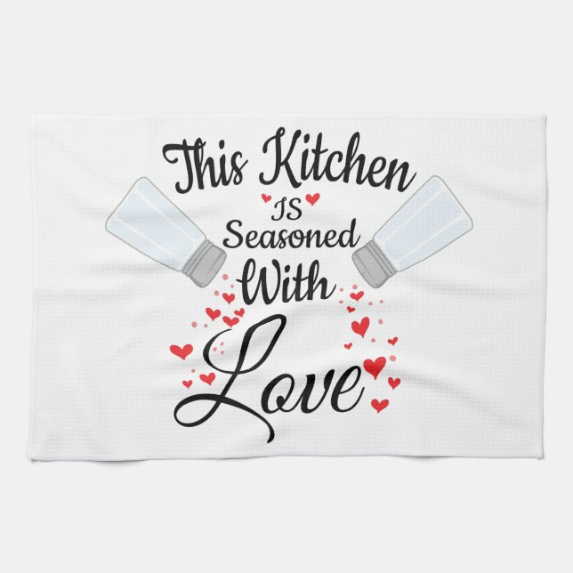 Linge De Cuisine Tablier de cuisine assaisonné d'amour (Horizontal)