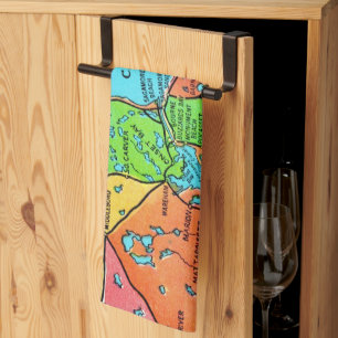 Linge De Cuisine Tablier de cuisine avec carte colorée de Cape Cod
