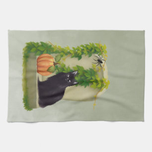 Linge De Cuisine Tablier de cuisine chat noir Halloween