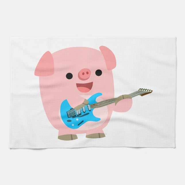 Linge De Cuisine Tablier de cuisine Cochon de dessin animé rock mig (Horizontal)