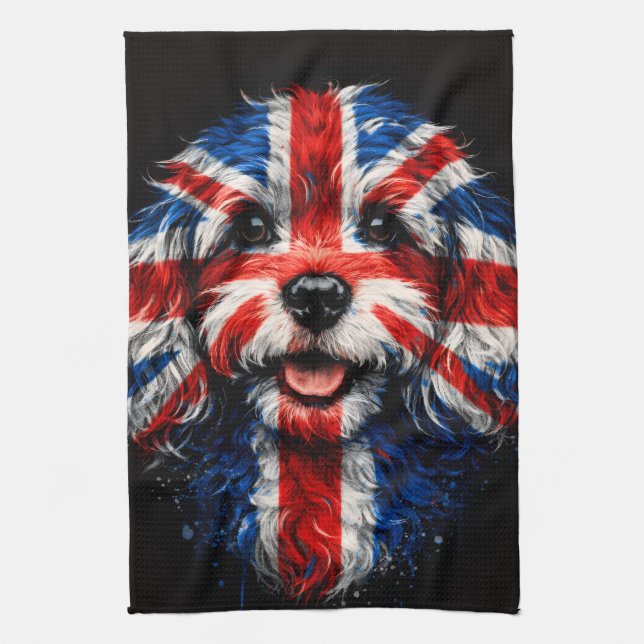 Linge De Cuisine Tablier de cuisine Cockapoo Union Jack Chien brita (Vertical)