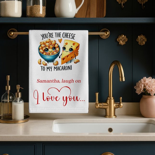 Linge De Cuisine Tablier de cuisine de la Saint-Valentin Nourriture (Romantic Funny Food Valentine Kitchen Towel)