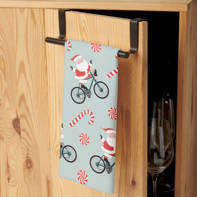 Linge De Cuisine Tablier de cuisine de Noël cyclisme (Pliage en tiers)