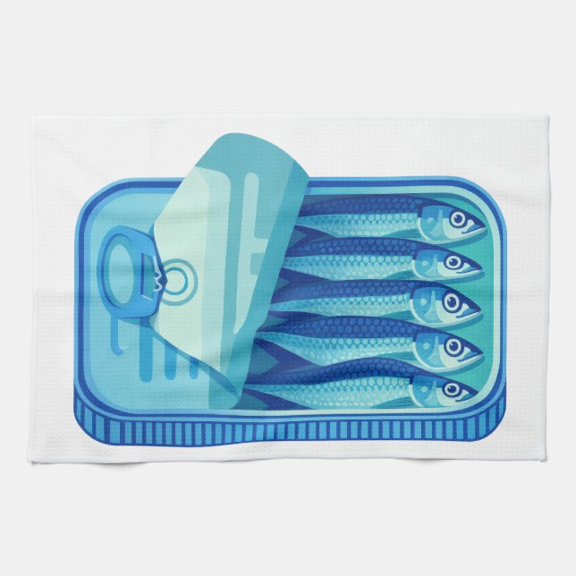 Linge De Cuisine Tablier de cuisine design Pilchards (Horizontal)