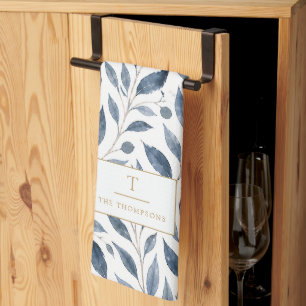 Linge De Cuisine Tablier de cuisine élégant personnalisé Blue Leaf