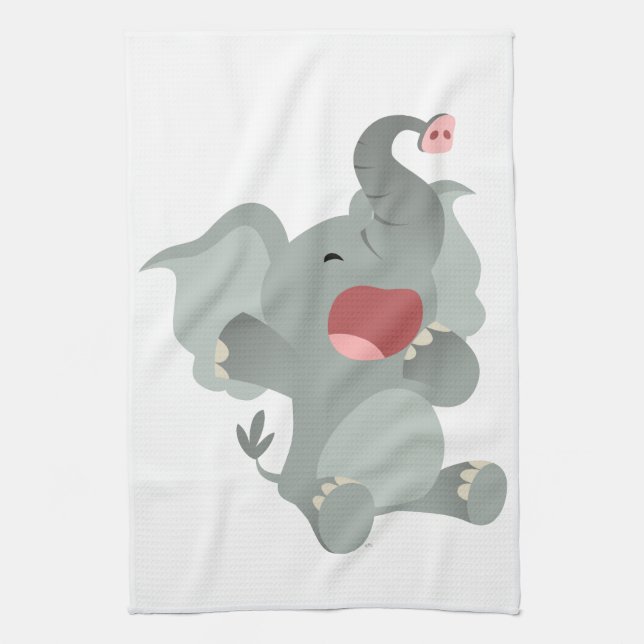 Linge De Cuisine Tablier de cuisine éléphant de dessin animé mignon (Vertical)