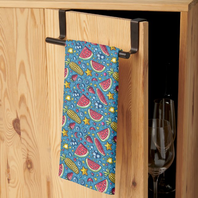 Linge De Cuisine Tablier de cuisine été pastèque maïs et fruits (Pliage en tiers)