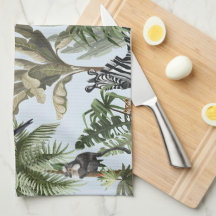 Tablier de cuisine faune et flore de la jungle tro