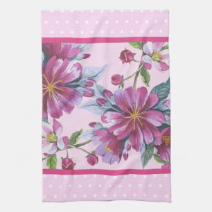 Linge De Cuisine Tablier de cuisine Fleurs de pommier et pois roses